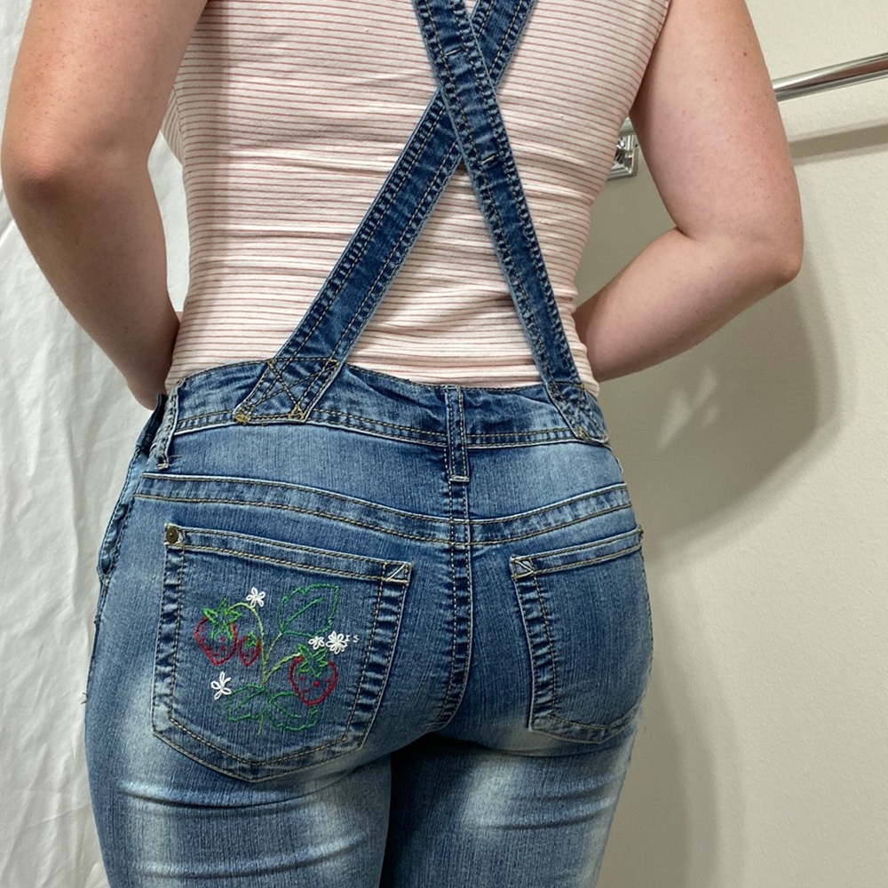 Wallflower Women’s Overalls. Size medium. Halloween:Strawberry Shortcake - Picture 1 of 8